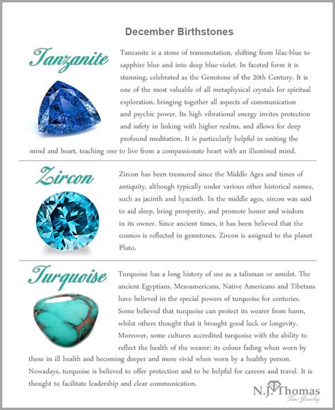 December Birthstones Tanzanite Zircon Turquoise Birthstones
