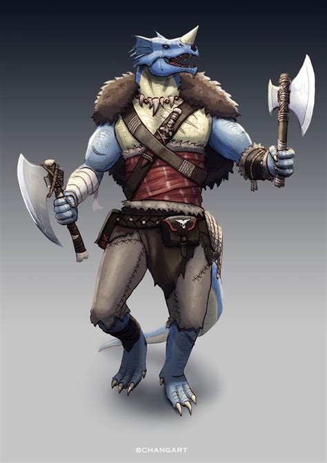 Oc Art Blue Dragonborn Barbarian Rdnd