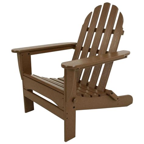 Polywood Classic Teak Patio Adirondack Chair Ad5030te The Home Depot