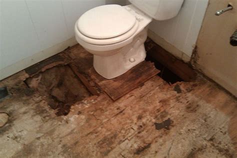 Install a subfloor with insulated interlocking panels when you renovate the basement: Hall Bath SubFloor Water Damage 1.jpg | Bathroom repair, Remodeling mobile homes, Home repairs