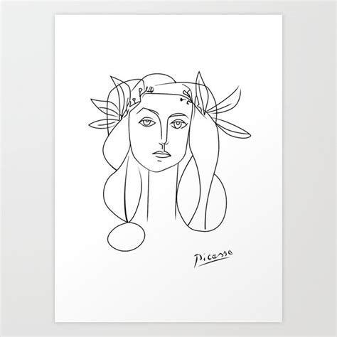 Picasso Lady Modern Sketch Picasso Art Modern Minimalist Art Print By