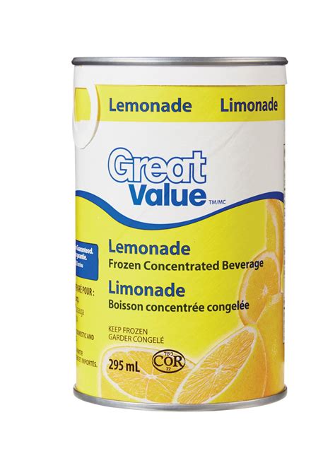 Great Value Lemonade Frozen Concentrated Beverage Walmart Canada
