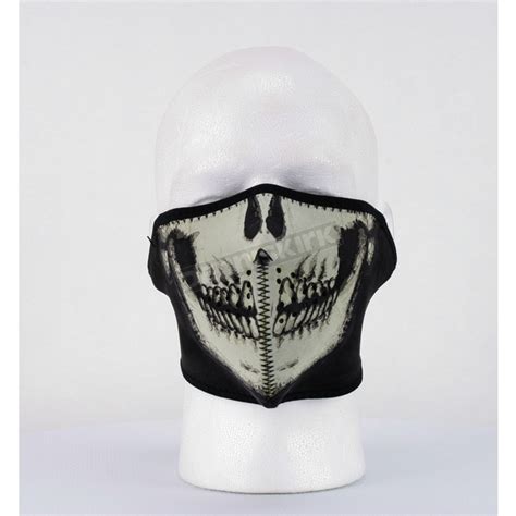 Zan Headgear Glow In The Dark Skull Half Face Mask Wnfm002hg Dirt