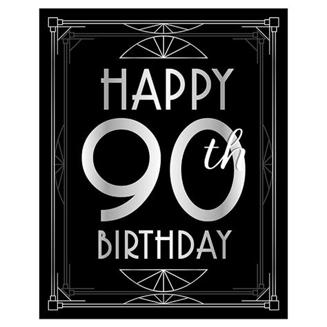 Happy 90th Birthday Sign 90 Year Old Birthday Printables Etsy