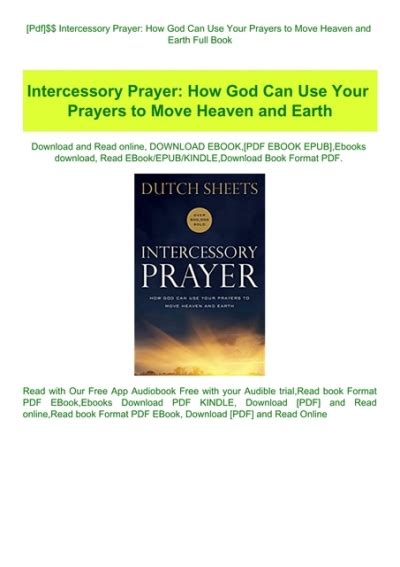 Pdf Intercessory Prayer How God Can Use Your Prayers To Move Heaven