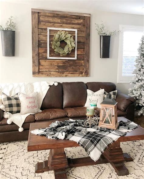42 Gorgeous Farmhouse Living Room Furniture Ideas Brown Couch Living