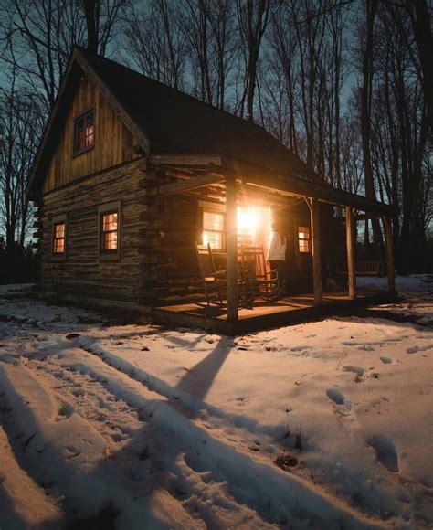 Rustic Winter Cabin Cold Outside Warm Inside Log Cabin Living Log