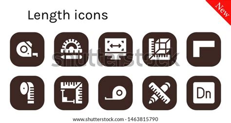 Length Icon Set 10 Filled Length Stock Vector Royalty Free 1463815790