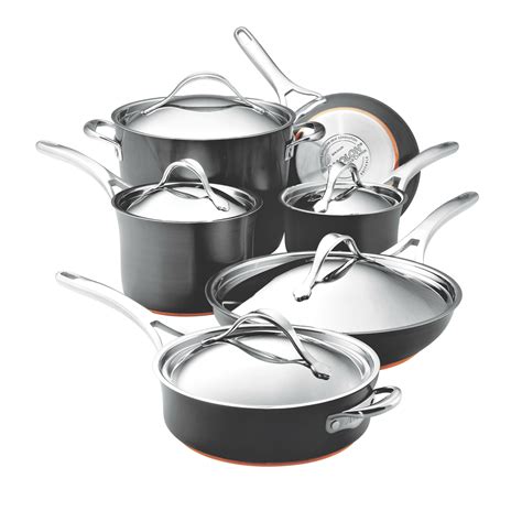 anolon nouvelle hard anodized nonstick 11 piece cookware set and reviews wayfair