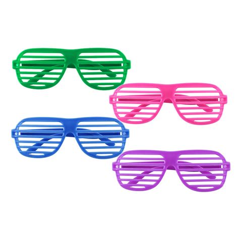 12 pairs of plastic shutter glasses shades sunglasses eyewear party props assorted colors