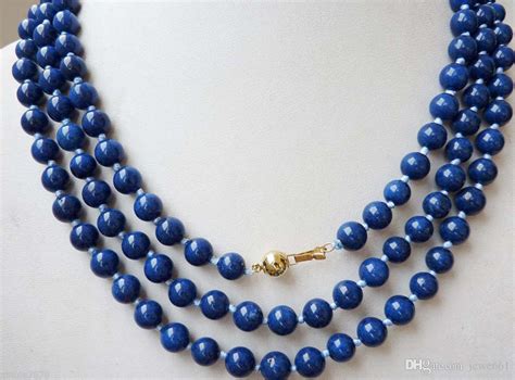 50 Dark Blue Egyptian Lapis Lazuli Round Lapis Lazuli Bead Necklace 8mm