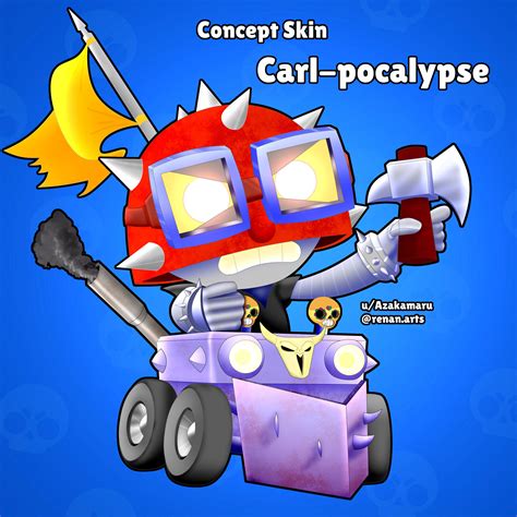 Carl se encarga de hacer daño a todos los enemigos dentro de su rango de ataque. Renan Sousa - BRAWL STARS FANART