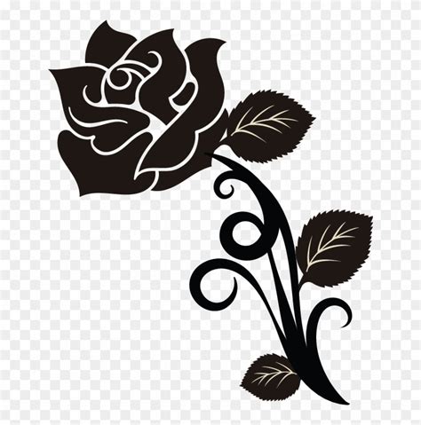 Black Rose Flower Rose Flower Logo Vector Hd Png Download 648x770