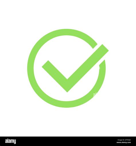 Check Mark Icon Confirm Green Symbol Approved Circle Sign Vector