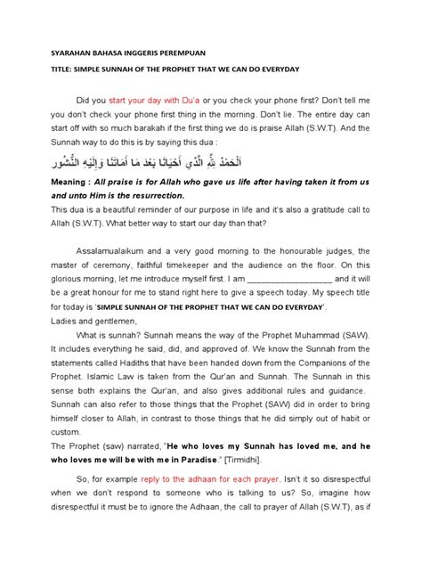 Simple Sunnah Of The Prophet That We Can Do Everyday Pdf