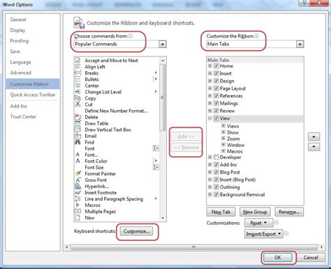 Customizing Ribbon And Quick Access Toolbar In Word 2013 Wizapps