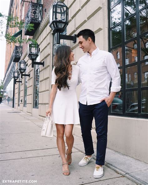 Lace Up White Dress Outfitcouples Summer Style Couples Date Night Outfits Couple Twinning