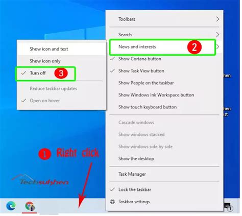 How To Remove News And Interests Widget From Windows Taskbar Techsukhen