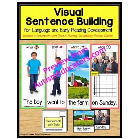 Special Education Visual Sentence Building for Early Readers | Special education visual, Special ...