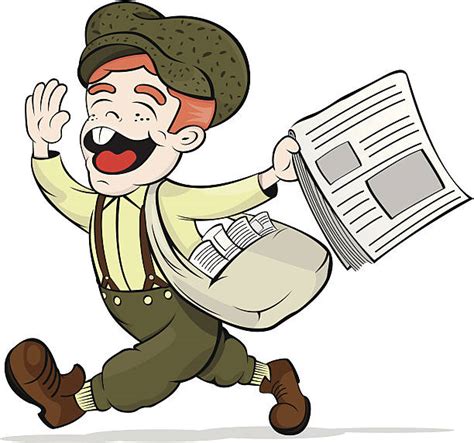 Cartoon Of Newspaper Delivery Boy Illustrations Royalty Free Vector