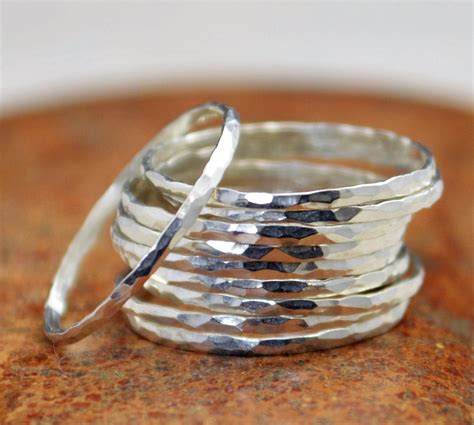 Silver Ring Stack Ring Dainty Ring Silver Stack Ring Silver Band