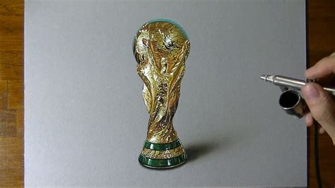 Amazing 3d Drawing Of Fifa World Cup Trophy Youtube