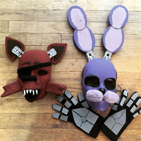 Diy Kids Cosplay 5 Nights At Freddys Foxy And Bonnie Painted Plain