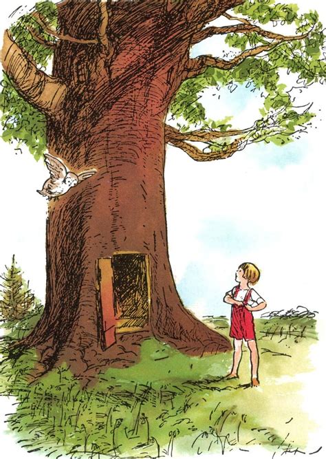 Christopher Robin Outside His House Winnie The Pooh Drawing Winnie