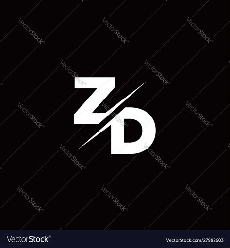 Zd Logo Letter Monogram Slash With Modern Logo Vector Image