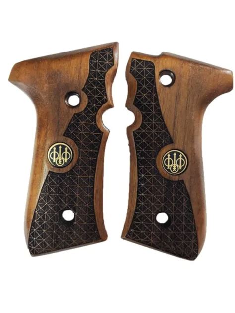 Beretta F Pistol Turkish Walnut Wood Gun Grips Set New Handmade With Logo Picclick