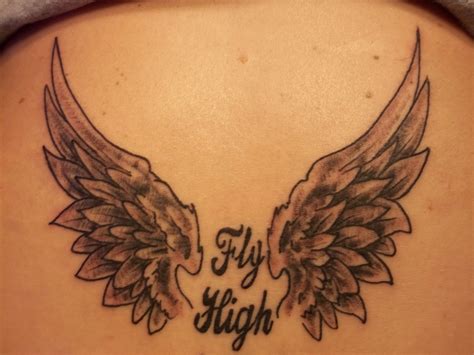 In Memory of my husband--Fly High my angel | Memorial tattoos, Leaf