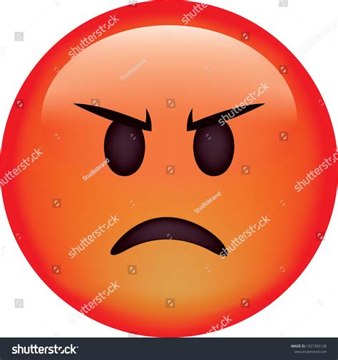 Vector Emoji Angry Face Emoji Cute Emoticon Royalty Free Stock Vector 1927365128