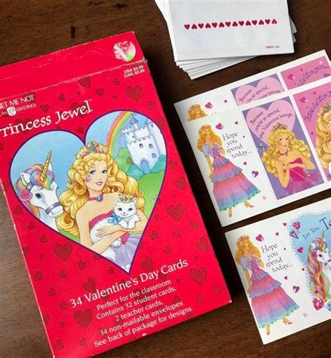 Only 3 available and it's in 1 person's cart. Vintage 80s 90s Princess Jewel Valentine's Day cards ...