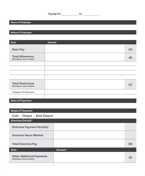 Free 9 Payslip Templates In Pdf Ms Word