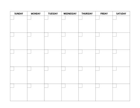 Free Printable Calendar Blank Template
