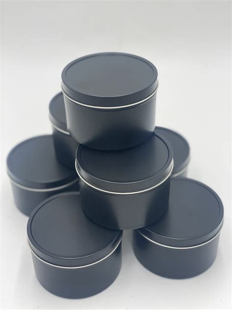 8 Ounce Black Candle Tins Candlewic Candle Making Supplies Since 1972