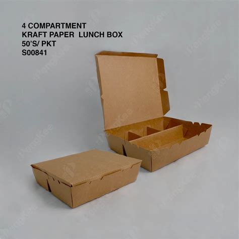 4 Compartment Kraft Paper Lunch Box Cm 187l163w50hmm
