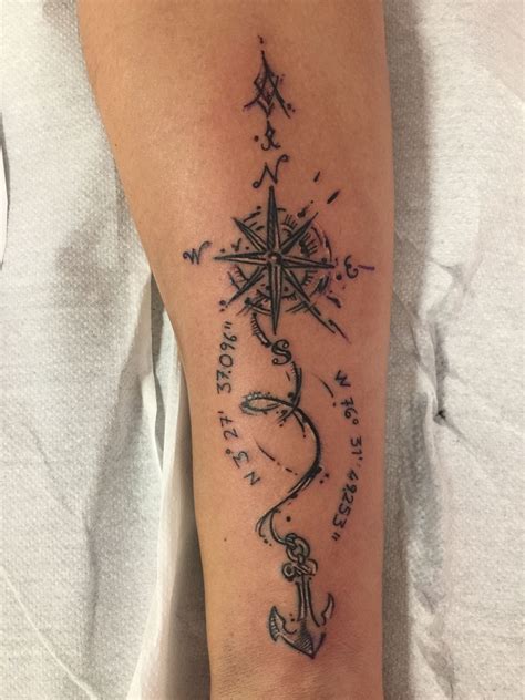 Compass And Anchor Tattoo