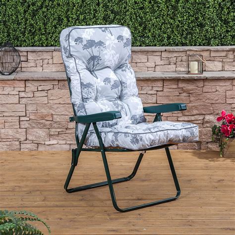 Alfresia Recliner Chair Green Frame With Classic Francesca Grey