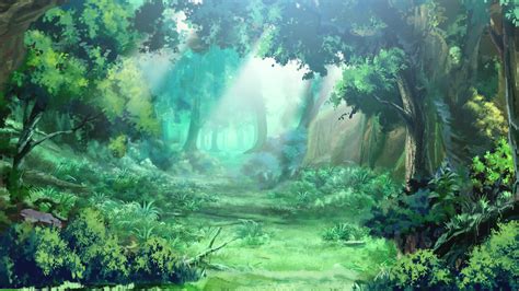 Anime Landscape Green Forest Anime Background
