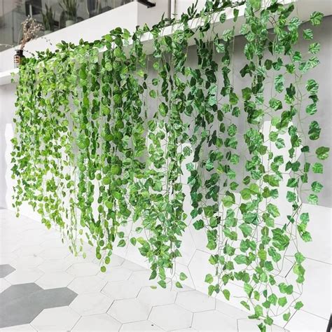 240cm Leaf Vine Artificial Hanging Plants Liana Silk Fake Ivy Leaves For Wall Green Garland