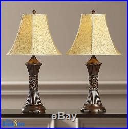 They are the perfect place to put bedside reading lamps, ereaders, phones, a book or the television remote. Table Lamp Set 2 Vintage Traditional Lamps Pair Shade ...