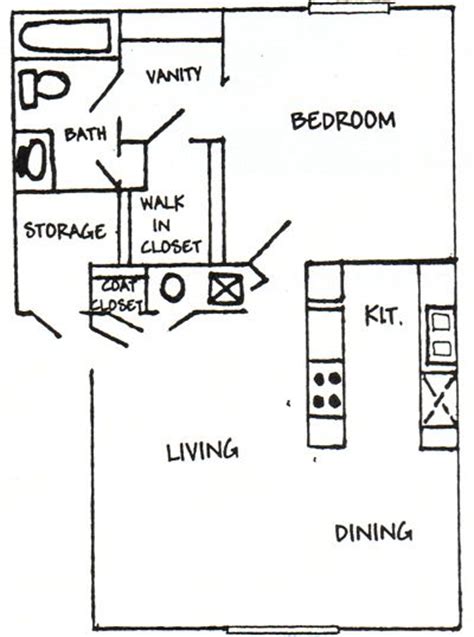 1 Bedroom Apartment Floor Plans 500 Sf Lenox Square Apartments Floor