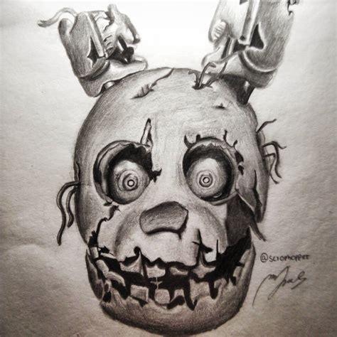 Springtraps Head Drawing 2017 By Sanjayafnafart On Deviantart