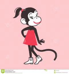 Fashion Monkey Girl Stock Vector Illustration Of Adorable