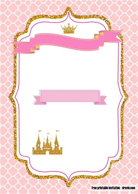 Free Printable Royal Princess Party Invitation Templates Download