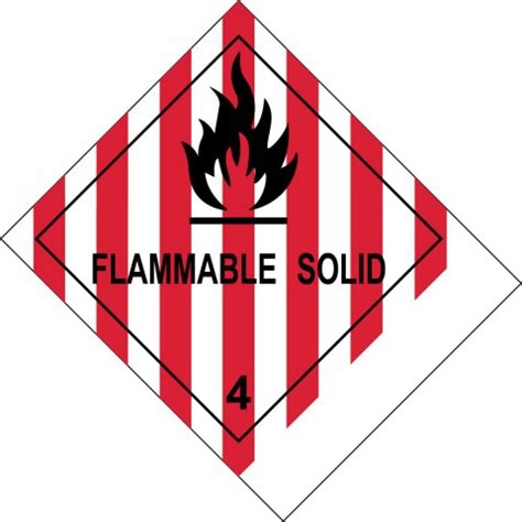 Proper Shipping Name Label Hazard Class 4 Flammable Solid MSS400