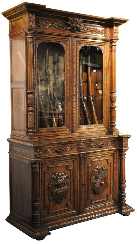 19th C Carved Gun Cabinet From Normandy At 1stdibs