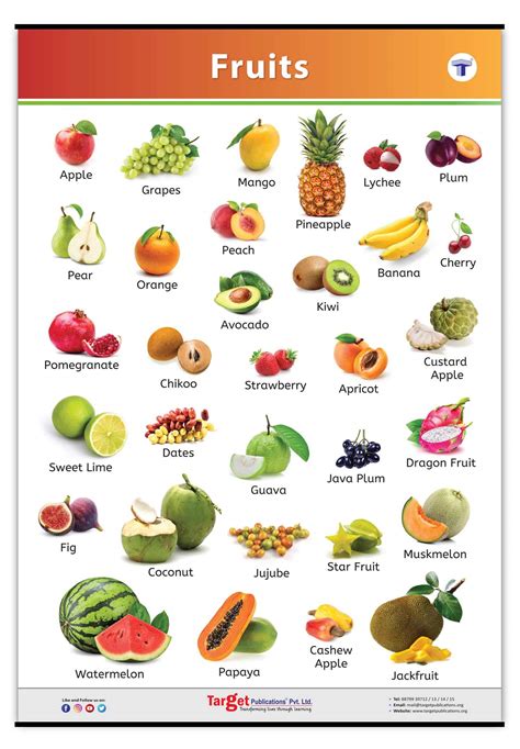 Jumbo All In One Fruits Chart For Kids My First Early Learning