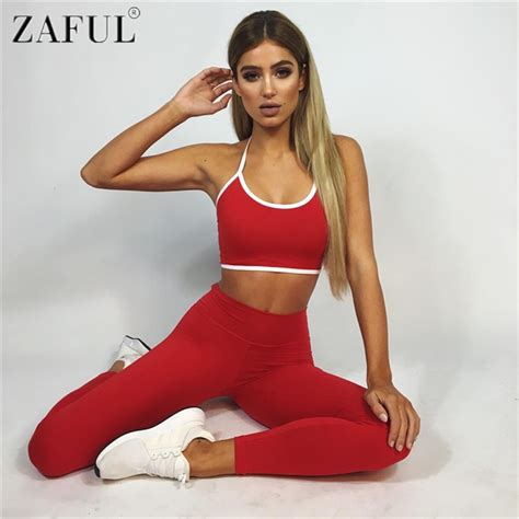 zaful 2017 women yoga sets vest pants fitness workout clothing gym running girls slim leggings